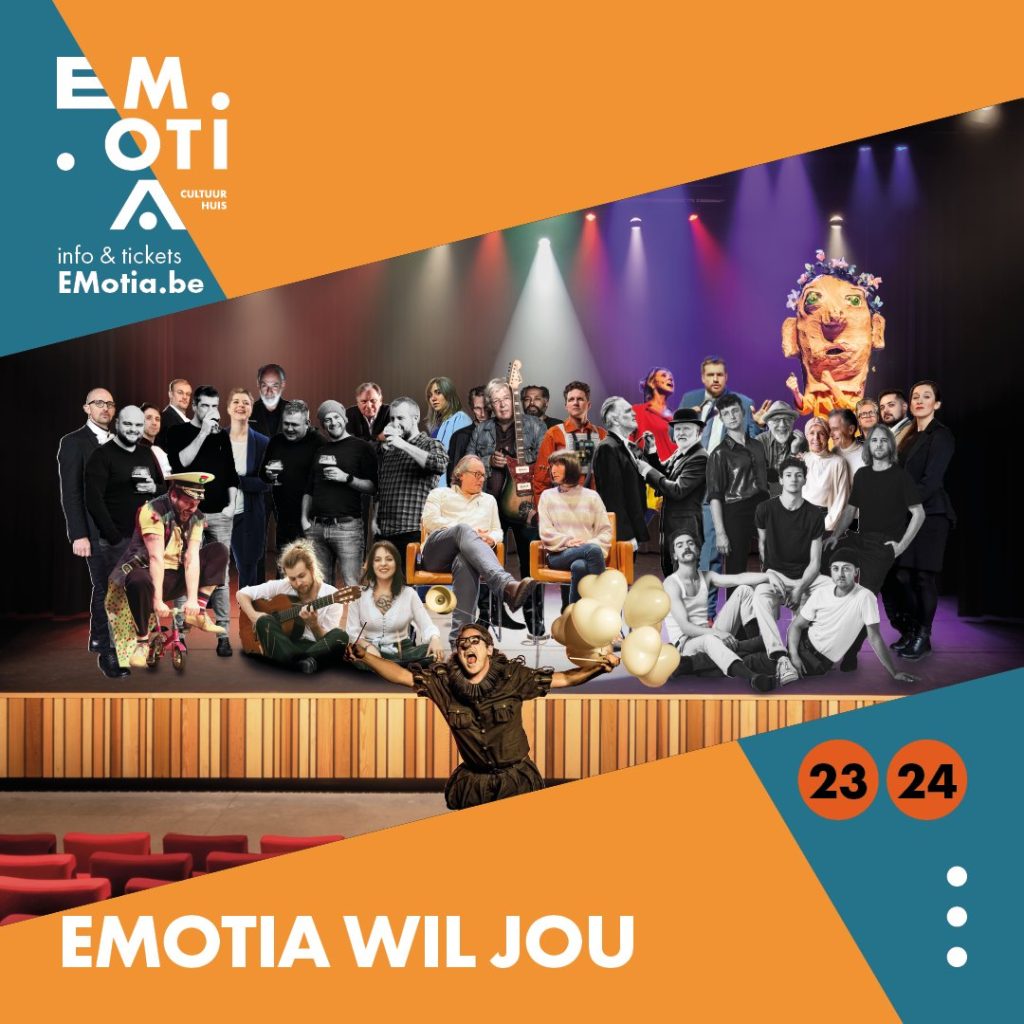 Ontwerp campagnebeeld 2023 - 2024 cultuurhuis Emotia (Erpe-Mere)